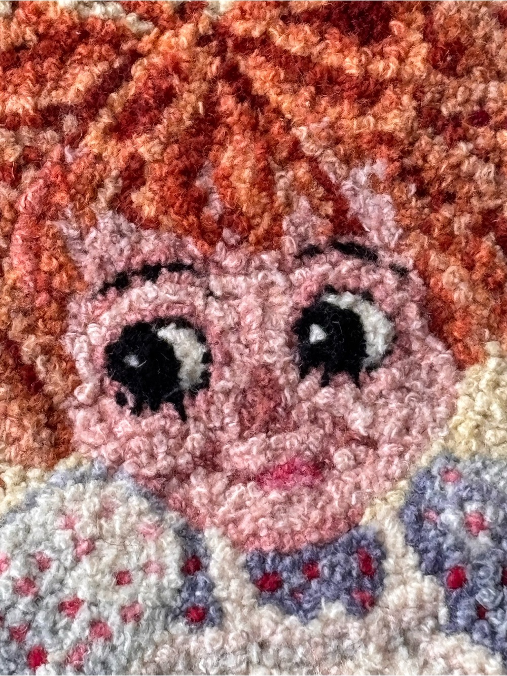 Vintage Raggedy Ann & Andy Needlepoint Wall Art Cottagecore Grannycore Decor - Picture 6 of 10